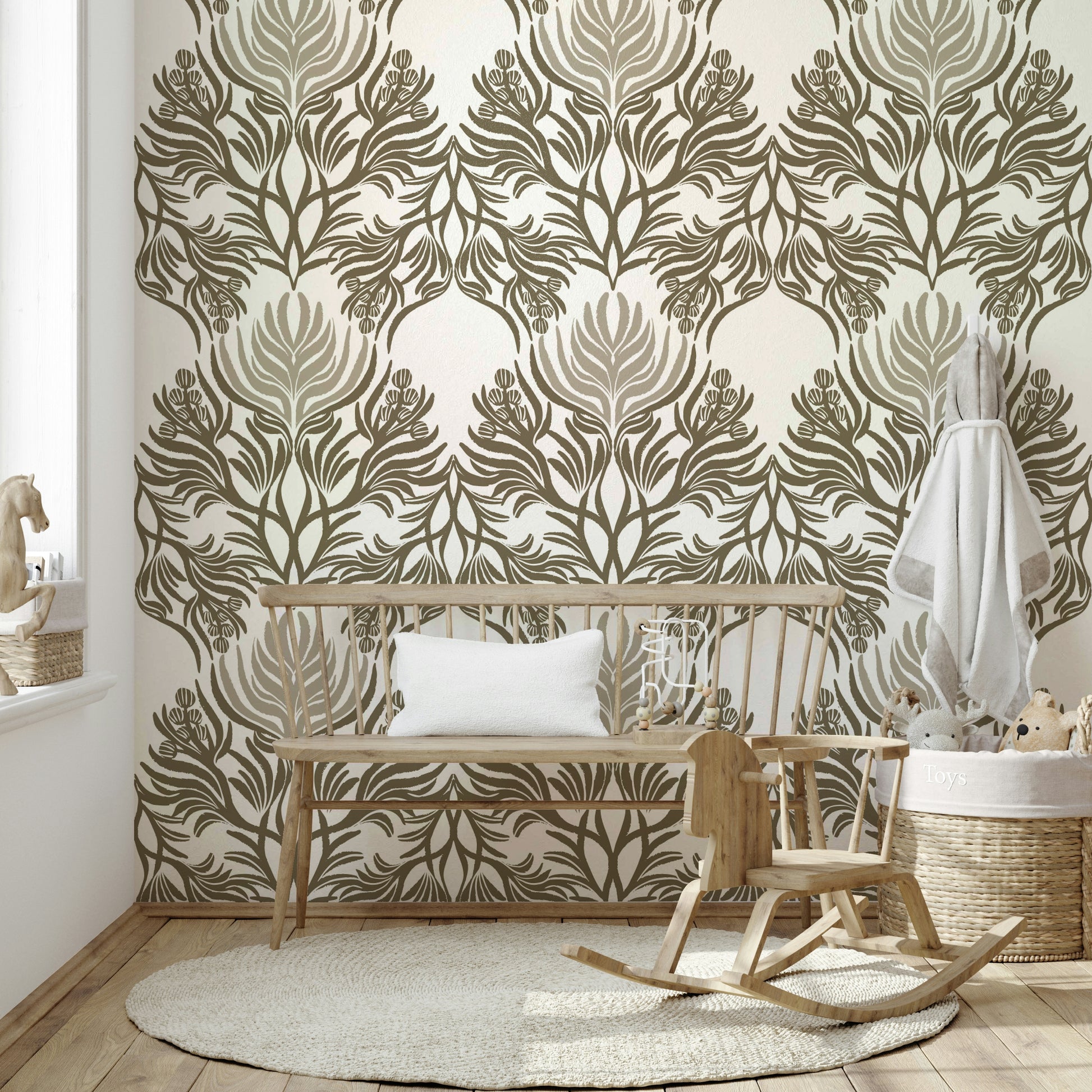 Earth-inspired wallpaper mural for quiet interiors

