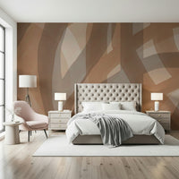 A calming abstract design wallpaper mural that defines a space.