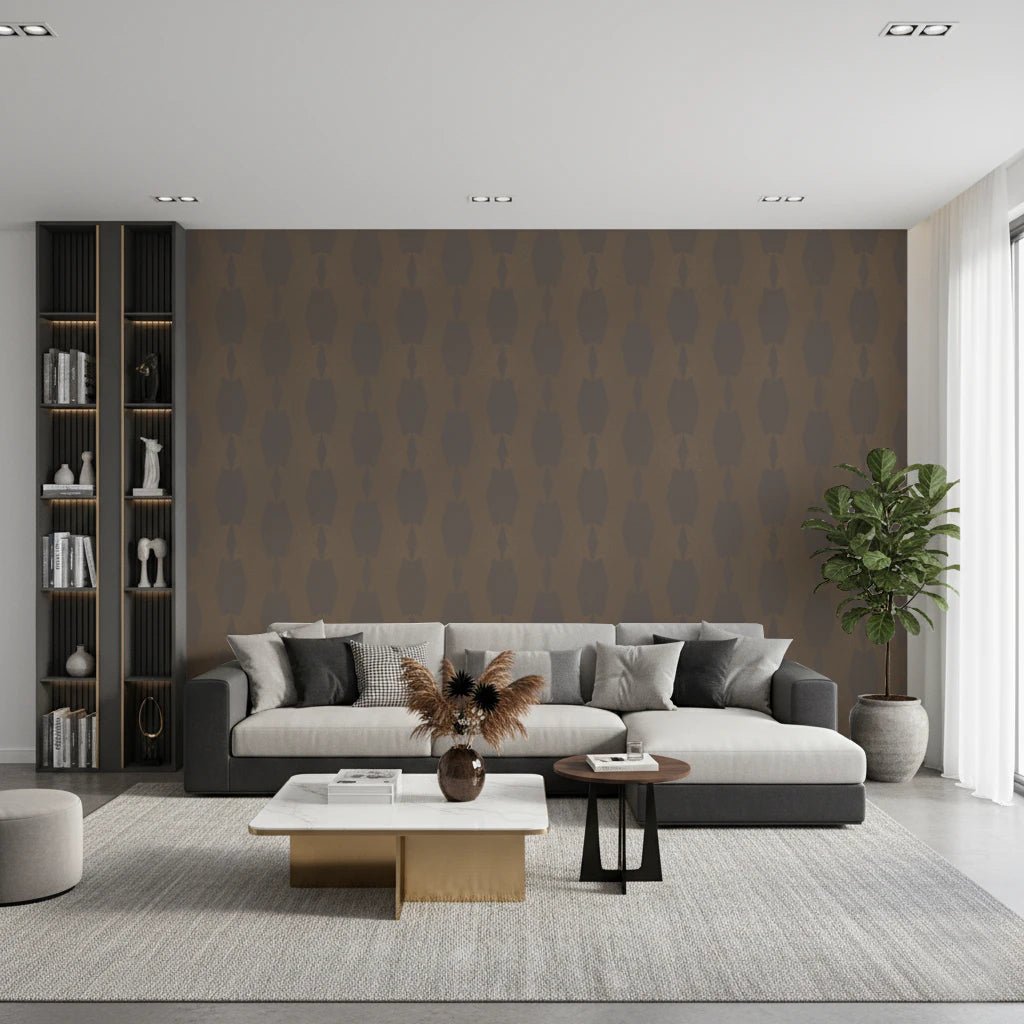 Earthy Echoes Muted Brown Geometric Wallpaper⁠