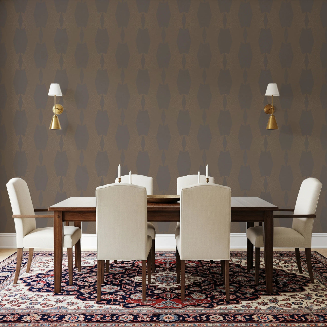 Earthy Echoes Muted Brown Geometric Wallpaper⁠