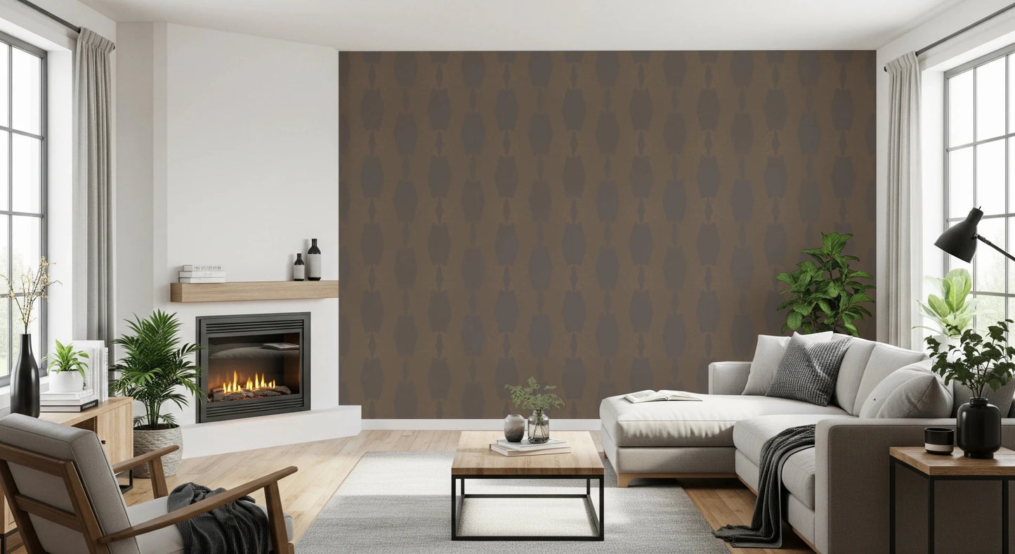 Earthy Echoes Muted Brown Geometric Wallpaper⁠