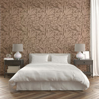 Natural-inspired Earthy Elegance wallpaper in bedroom

