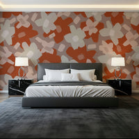 A beautiful terra bloom wallpaper mural with earthy flowers.

