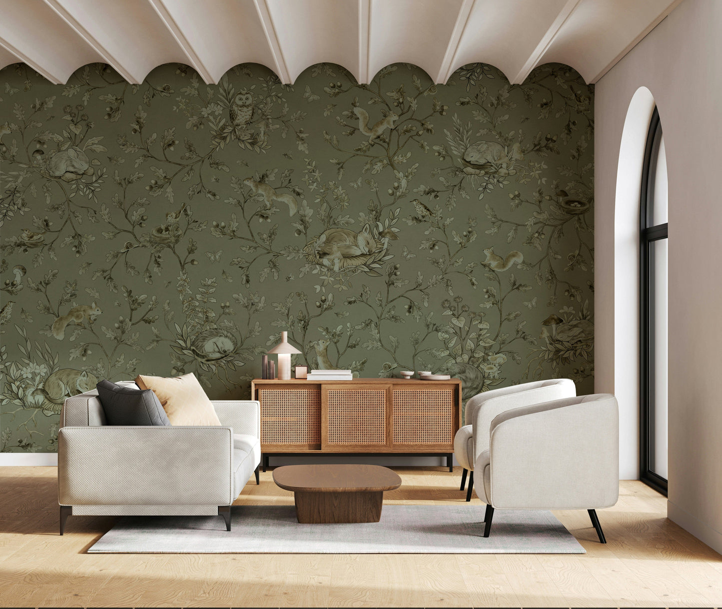 Earthy Haven Wall Mural capturing nature’s warmth through soft, rustic color palettes.