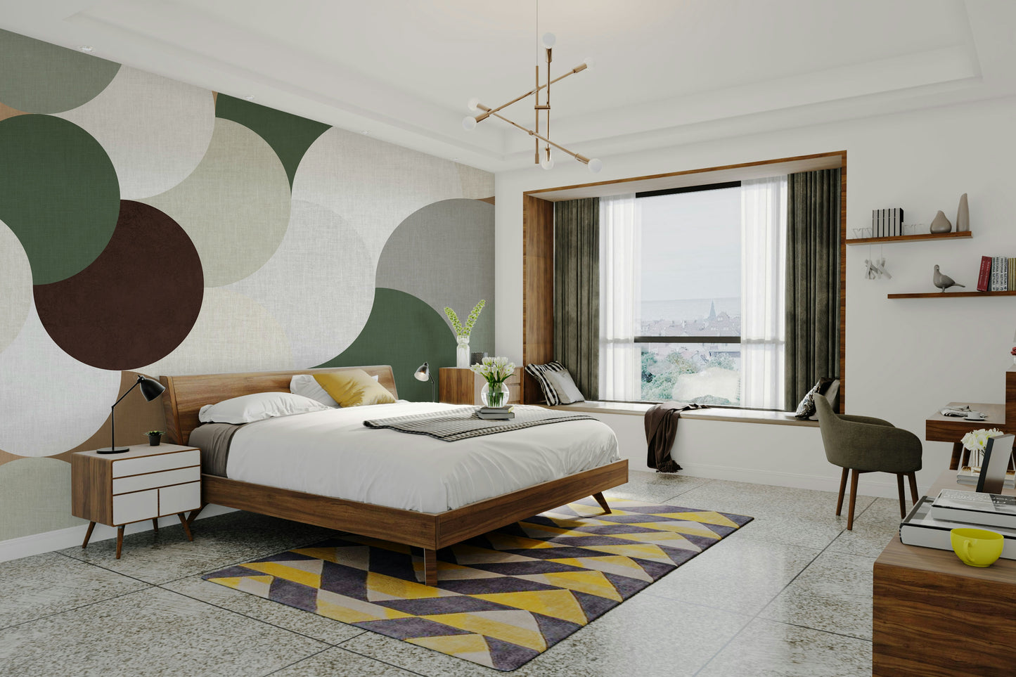 Textured round shapes in muted earth tones

