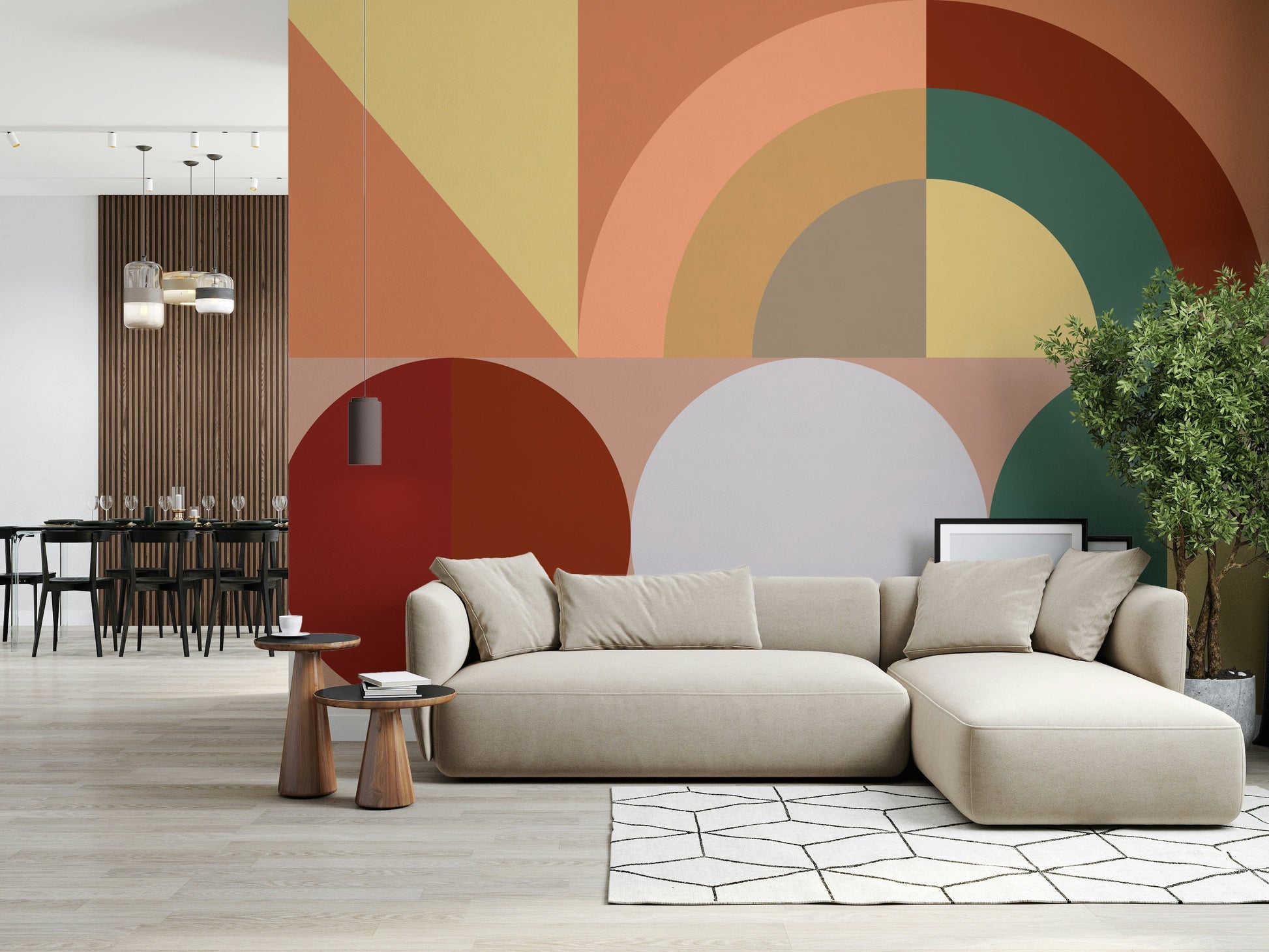 Earthy Colors wall mural adding autumn warmth and nature-inspired charm to any interior space.
