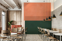 Neutral colour abstract mural for a modern living space interior.