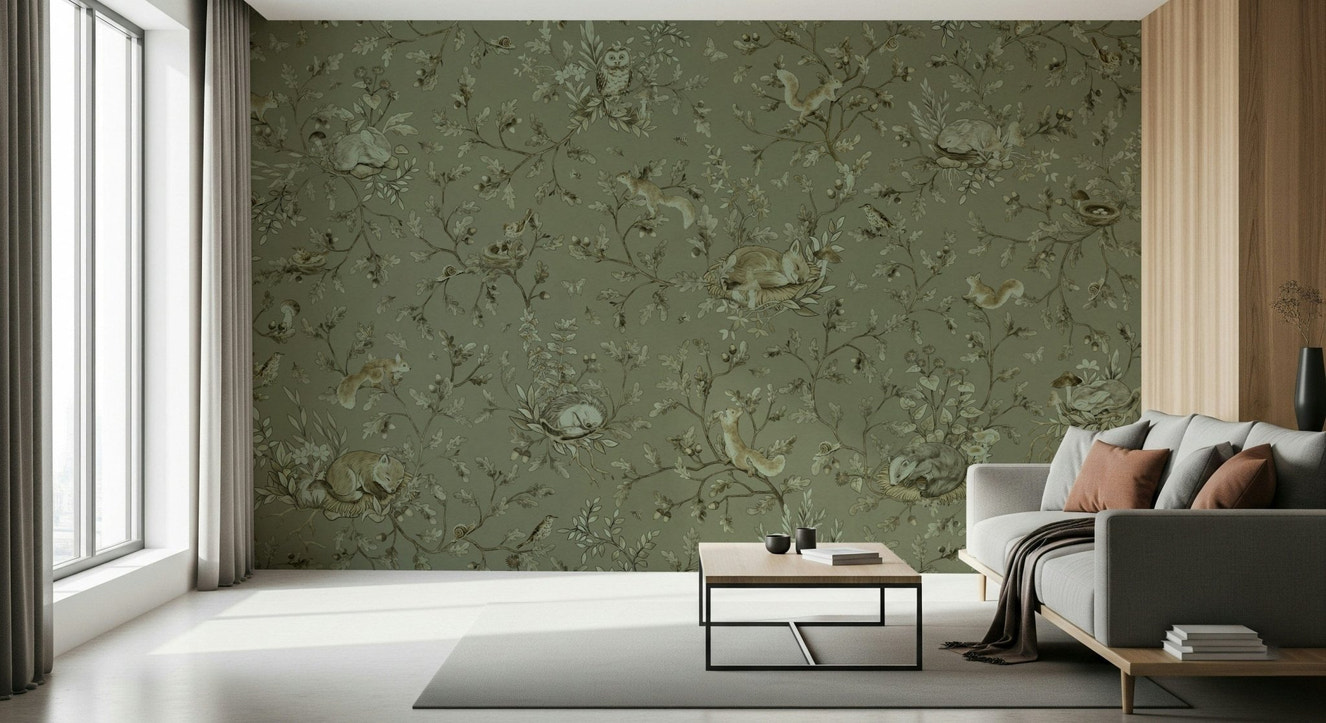 Warm, textural wall mural blending terracotta and taupe tones for an earthy, serene aesthetic.