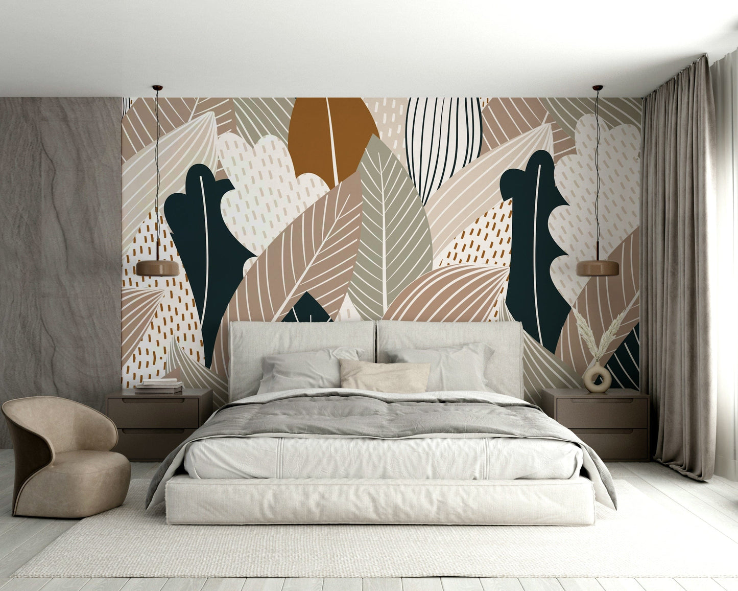 The colors are soft and gentle, with warm oranges, reds, and yellows.

