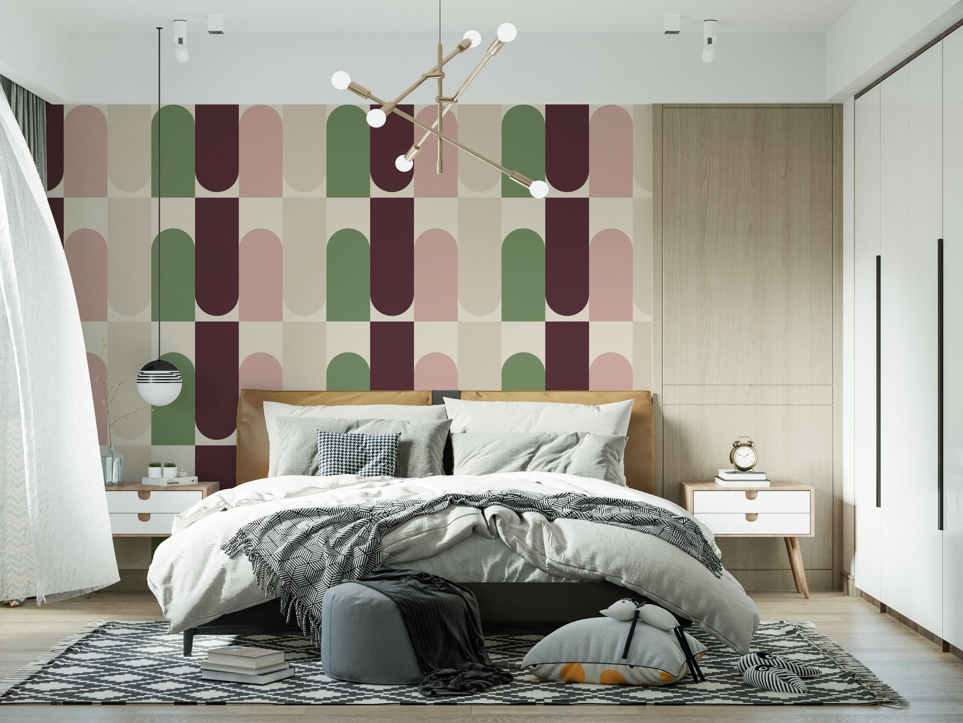 Contemporary Shapes Blend arch wall mural.