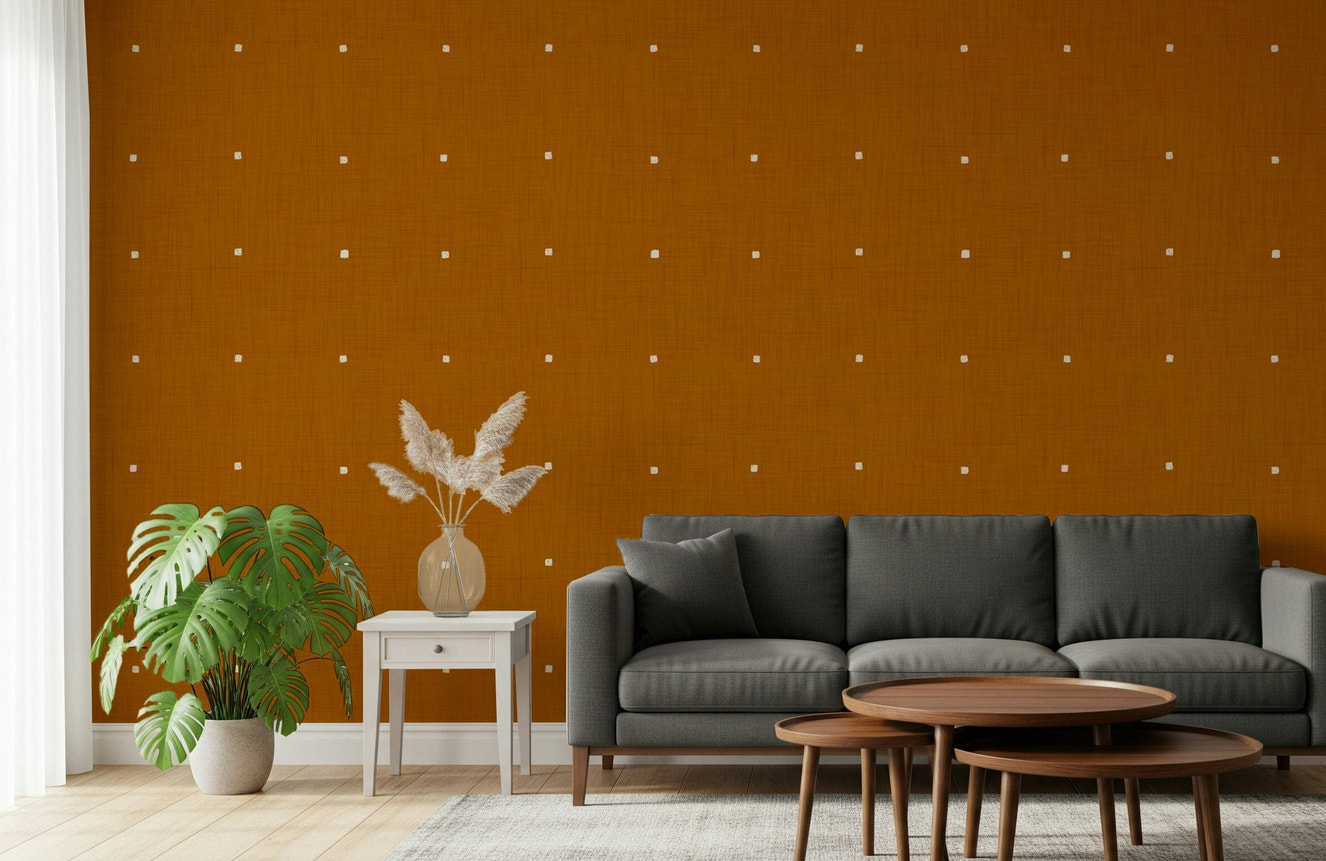 Distressed rustic look Terracotta Texture mural wallpaper abstract dot pattern