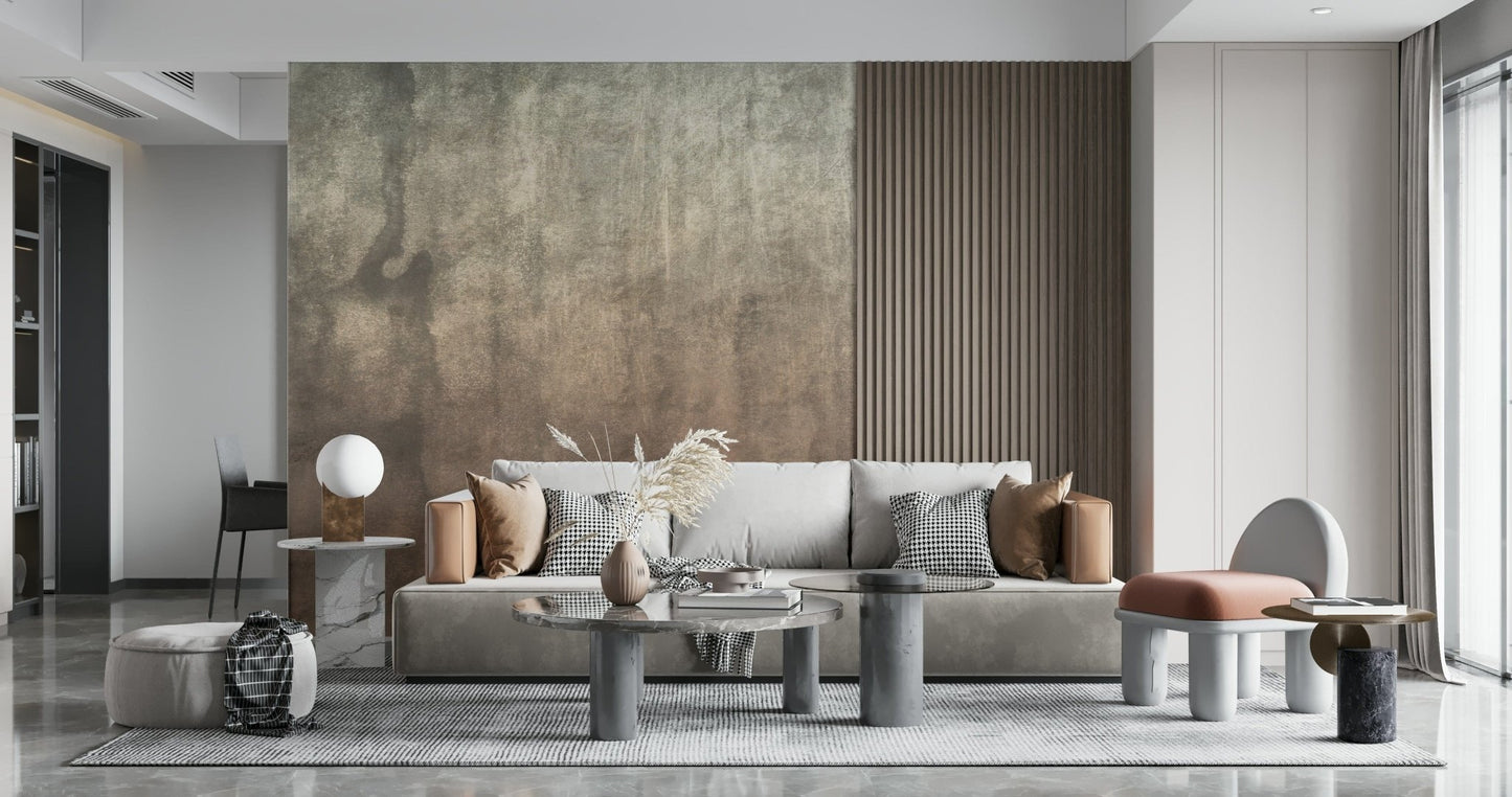 Earthy Textured Watercolour - Mushroom Wall Mural