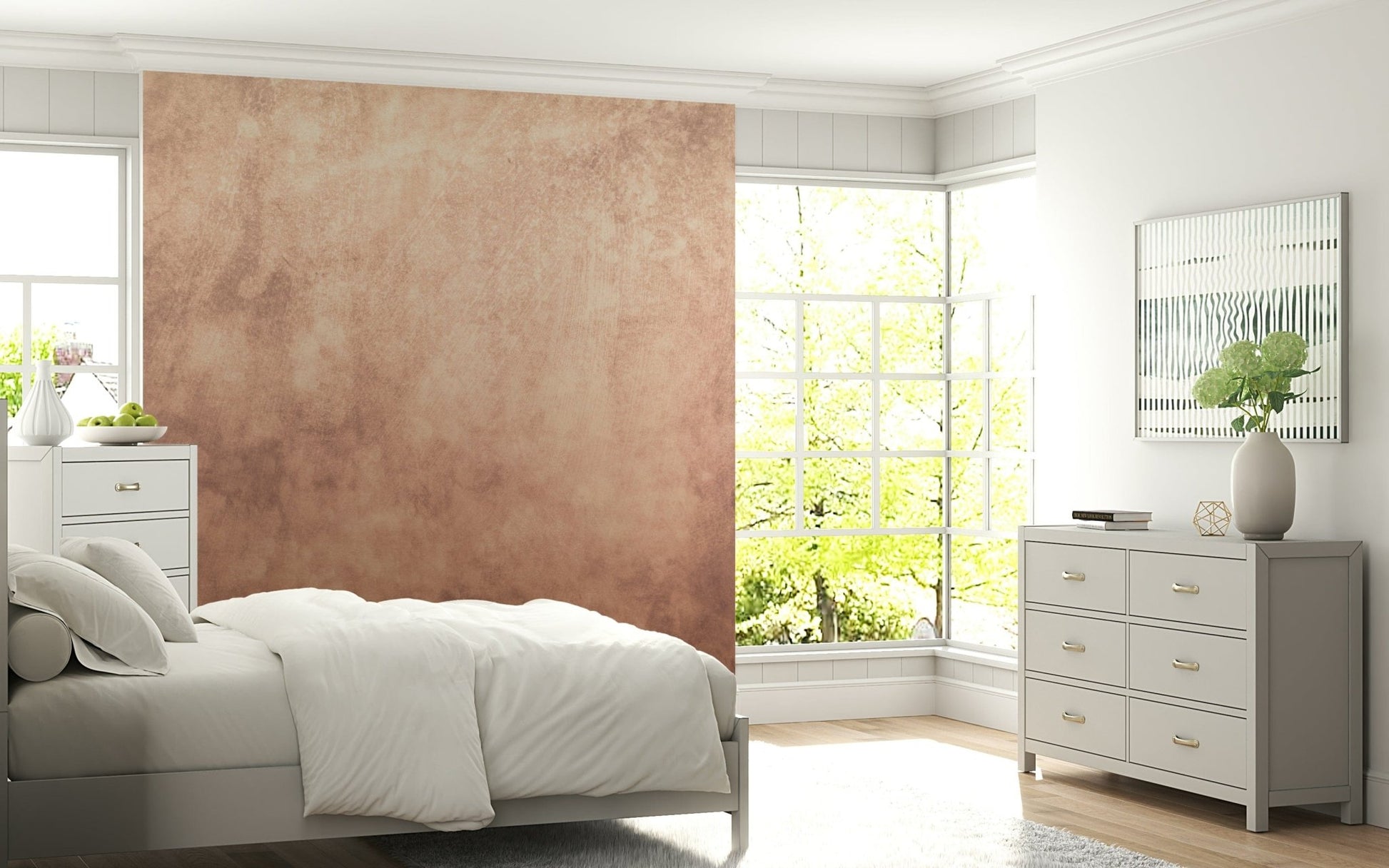 Earthy Textured Watercolour – Peach Wall Mural — subtle watercolor textures in warm peach shades.
