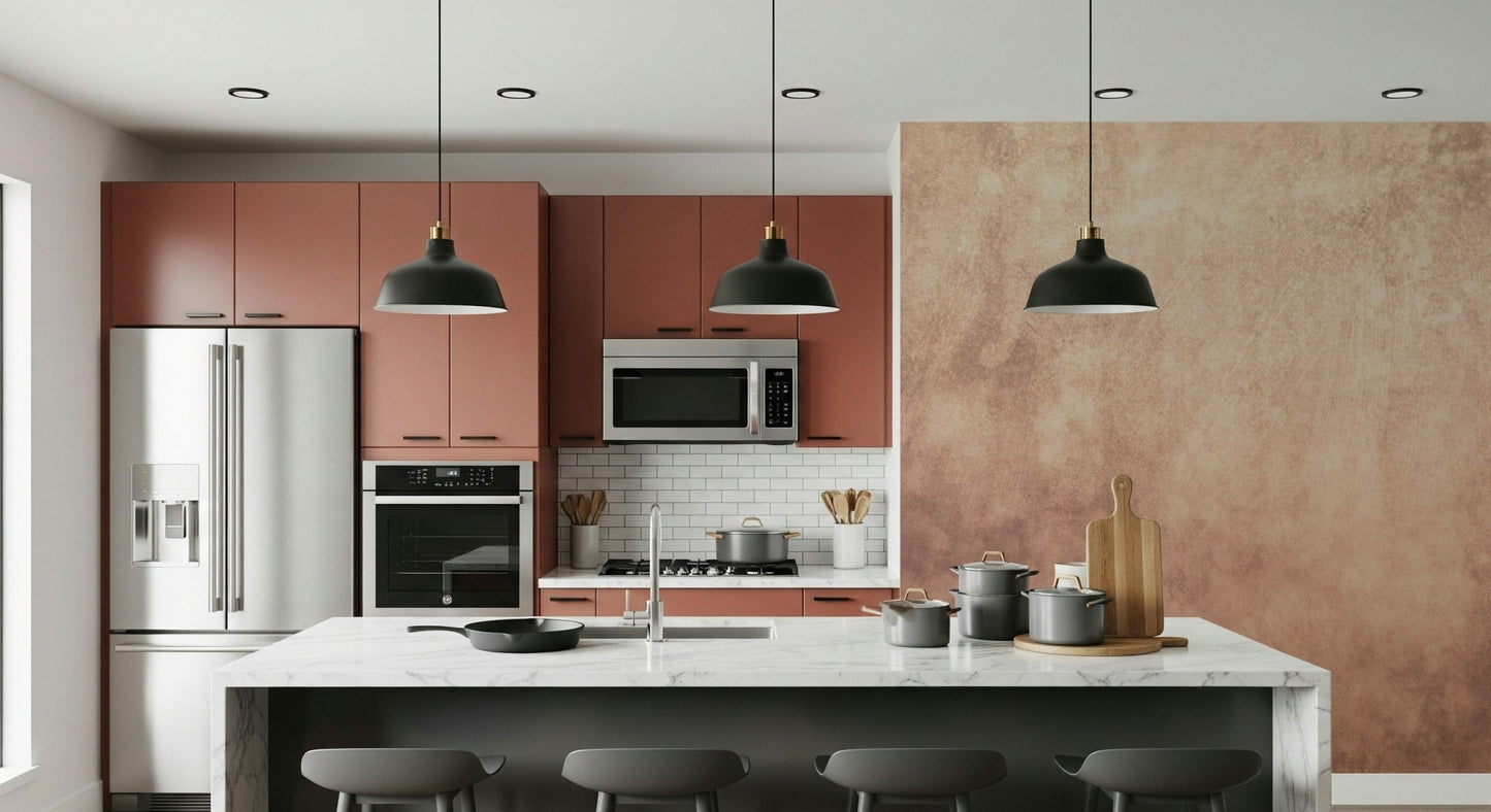 Earthy Textured Watercolour - Peach Wall Mural