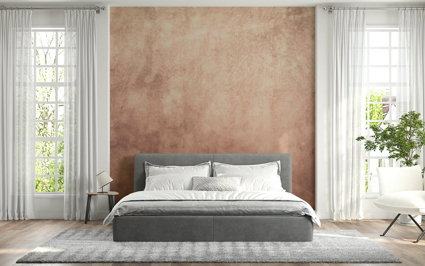 Earthy Textured Watercolour - Peach Wall Mural