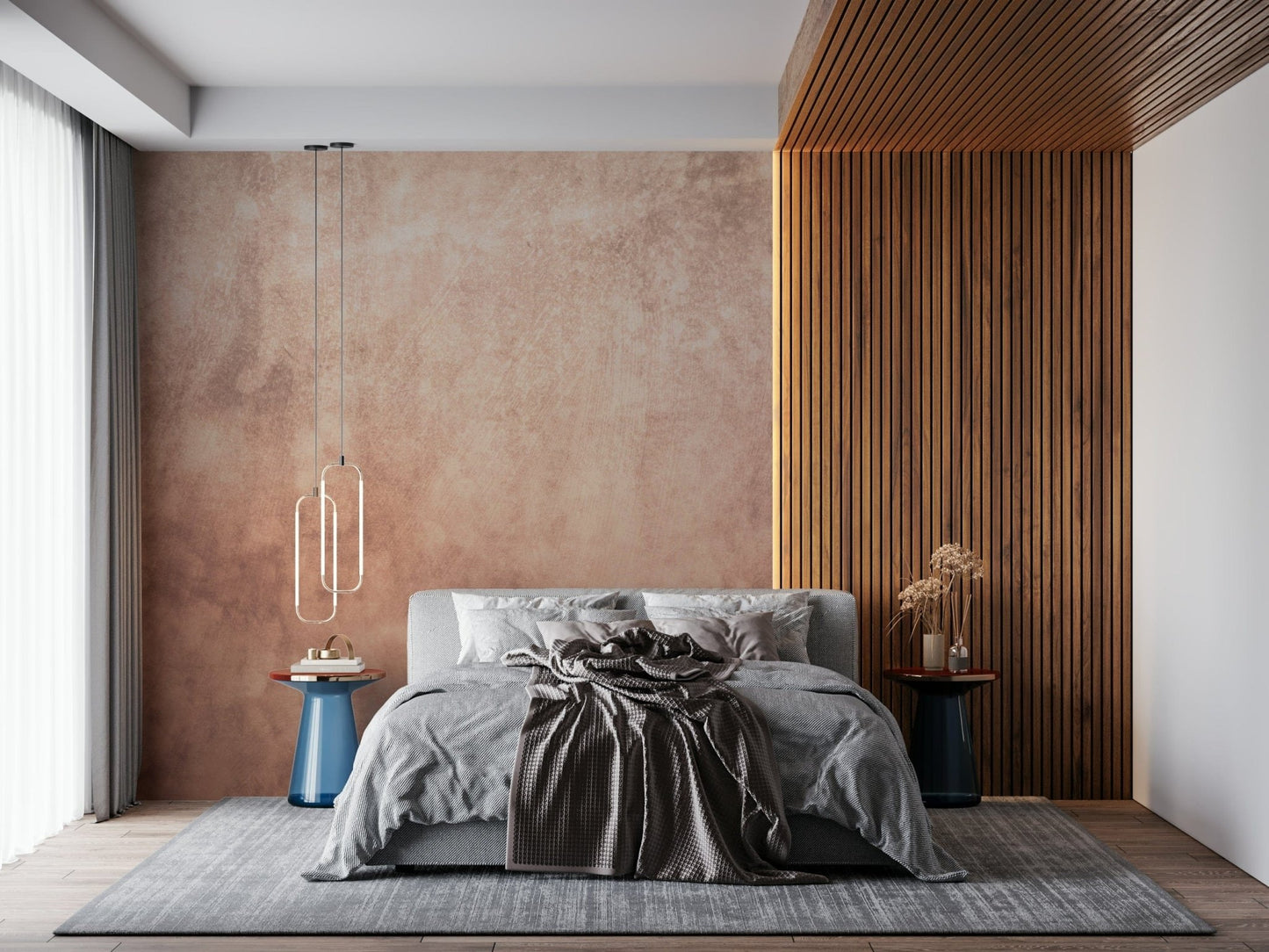 Earthy Textured Watercolour - Peach Wall Mural