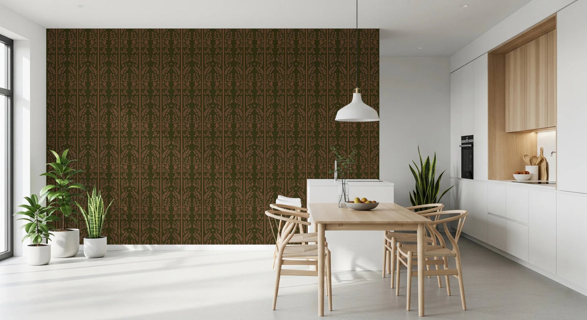 Earthy Cottagecore Earthy toned Cottagecore Floral stripes Wallpaper for Decor