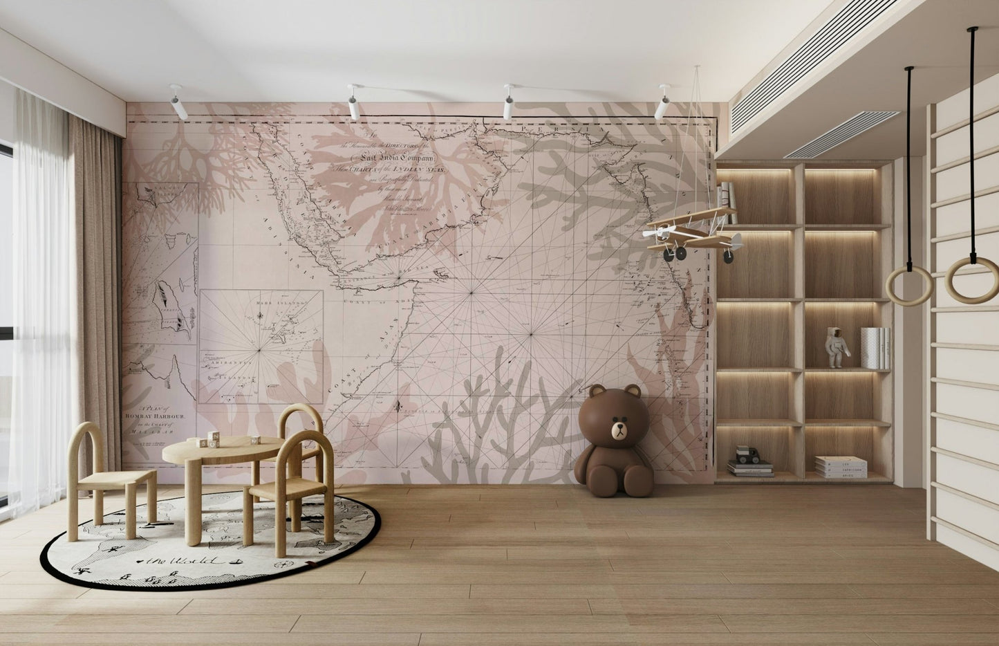 East India Trading Chart Coastal Adventure Wall Mural