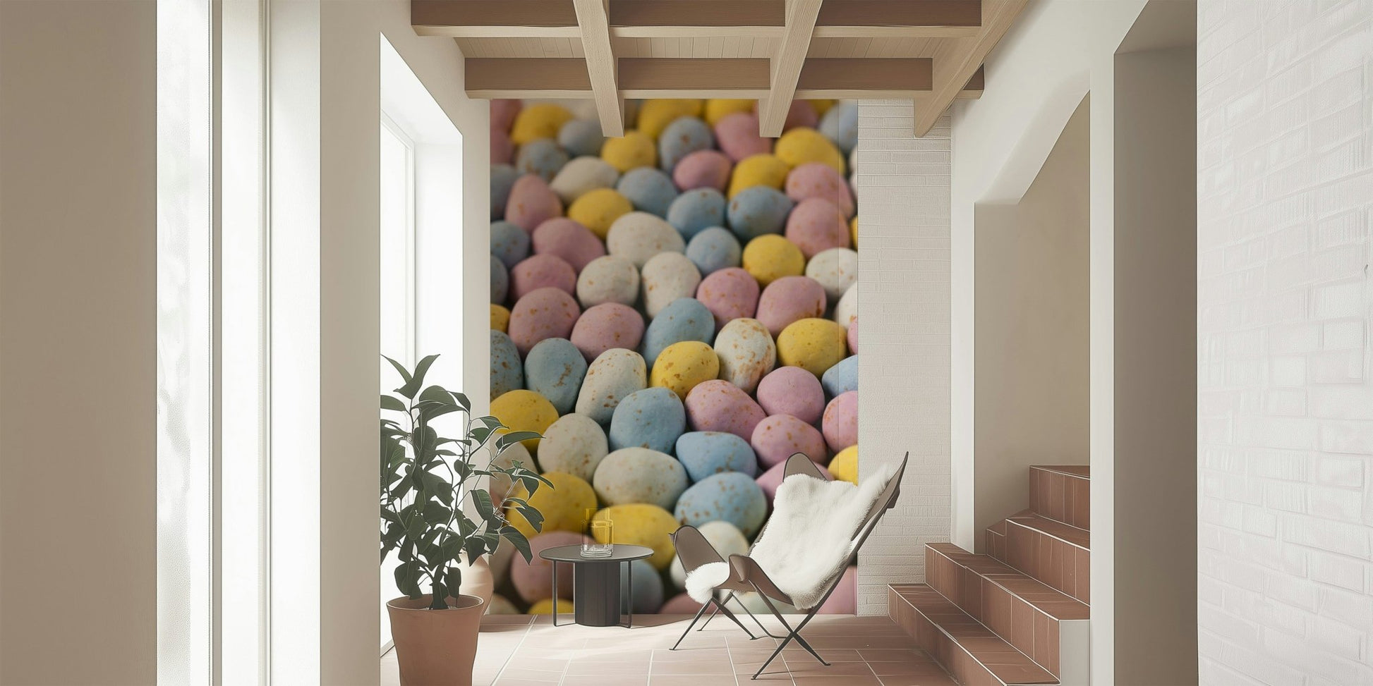 Colorful Easter eggs wall mural close view