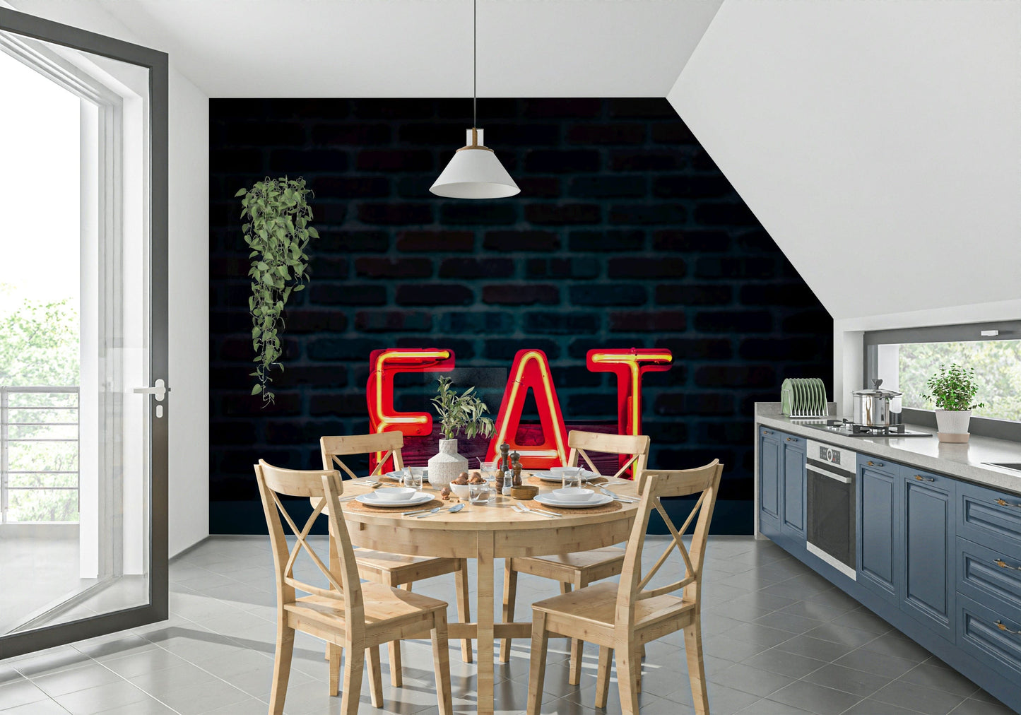 Eat Neon Sign Wall Mural -2226250