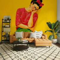 Warm golden wall mural with painterly light

