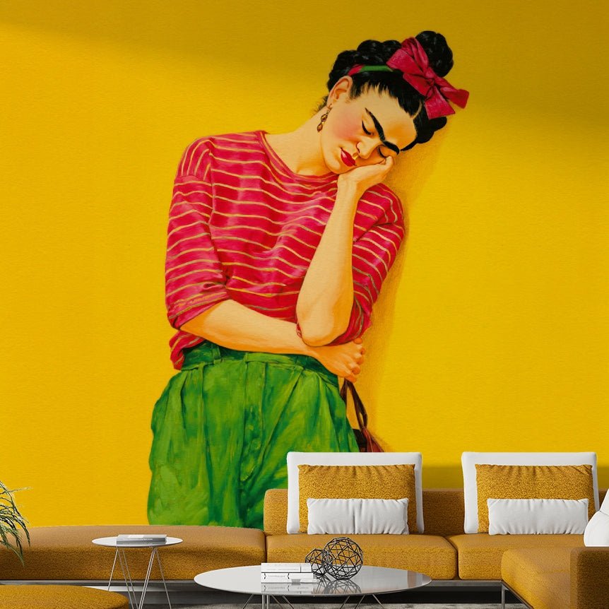 Artistic abstract mural evoking late summer calm

