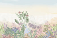 Eden's Touch Wall Mural behind a wooden console in a hallway.