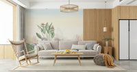 Eden's Touch Wall Mural backdrop for a modern home office desk.