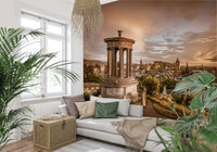 Grand Calton Hill wall mural columns stone steps historical setting