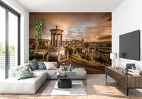 Ornate Calton Hill wall mural cloudy sunset picturesque outlook