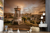 Scottish Calton Hill wallpaper structure columns urban background