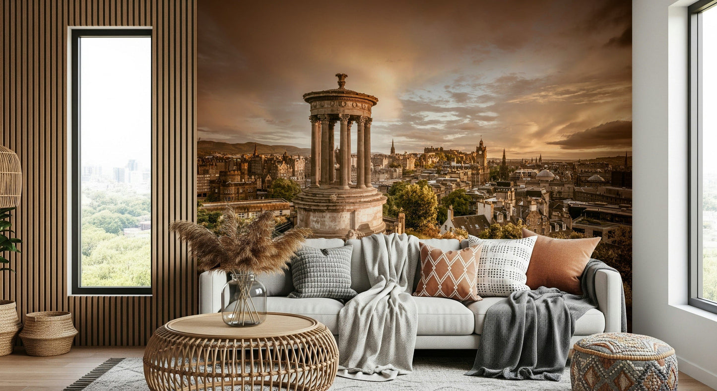 Historic Calton Hill wall mural skyline structure ancient setting