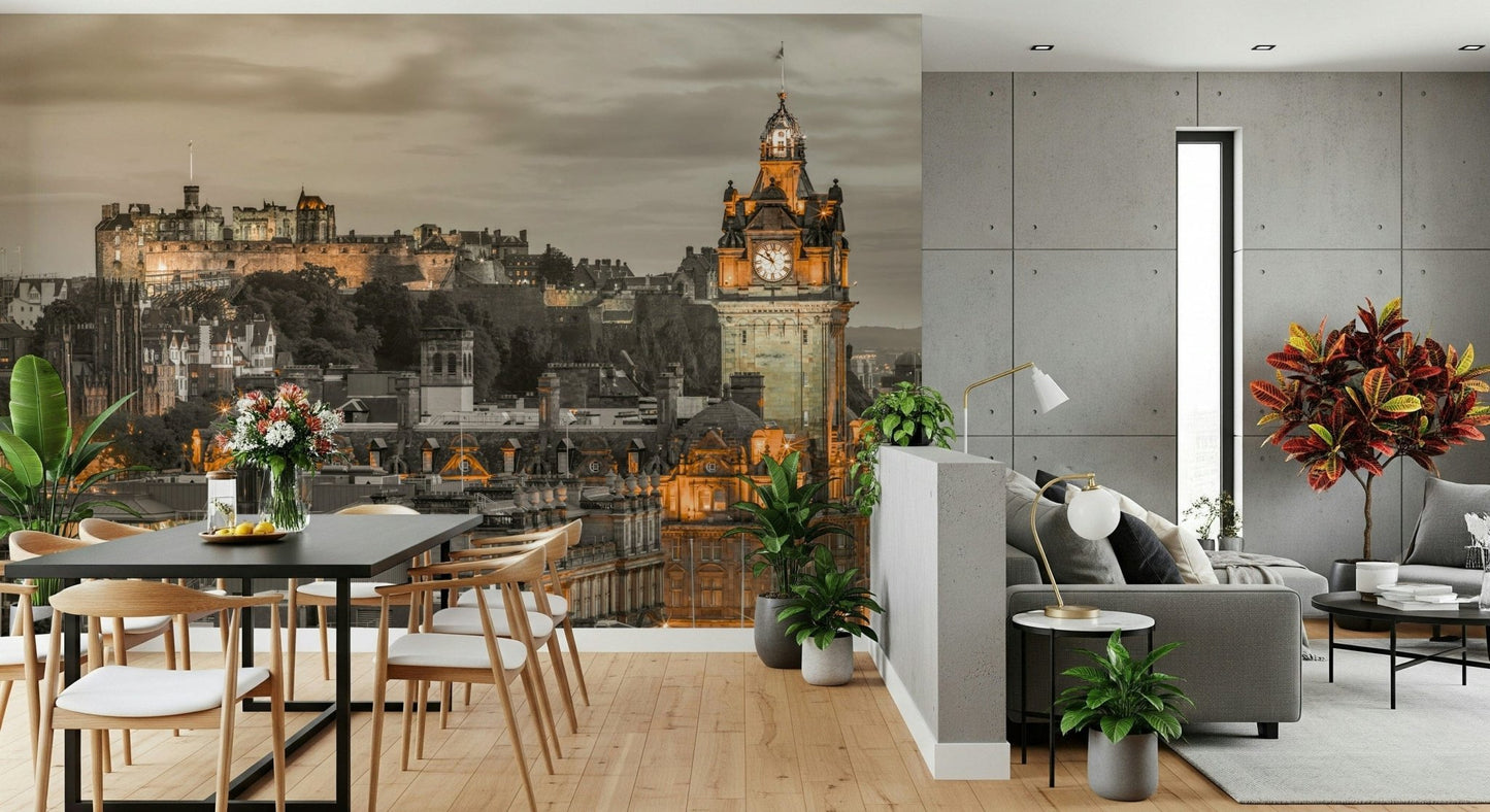 Scottish heritage Edinburgh Twilight architecture, captivating cityscape design.