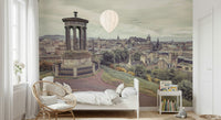 Edinburgh Vista city skyline wall mural, historic monument view.