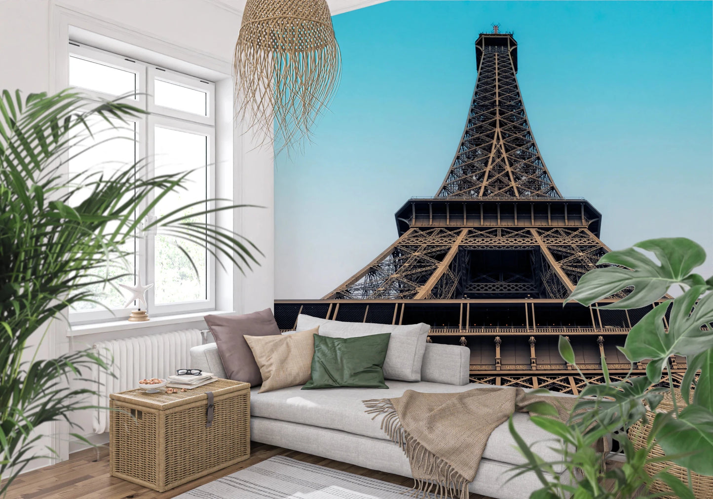 Eiffel's Azure Ascent Wall Mural