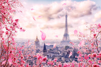 Eiffel's Rosy Haze Wall Mural