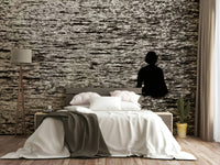 A calming desert theme wallpaper mural that defines a space.

