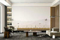 A calming desert theme wallpaper mural that defines a space.


