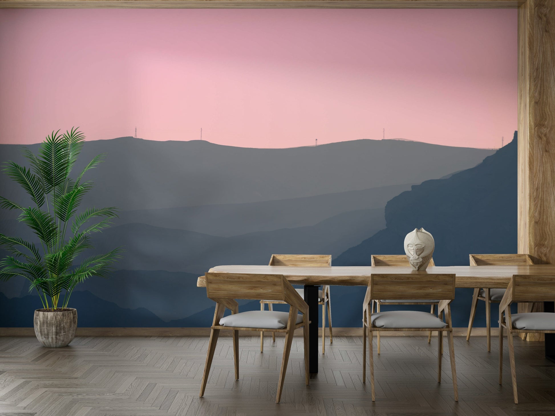 The wallpaper for walls being admired in a home.

