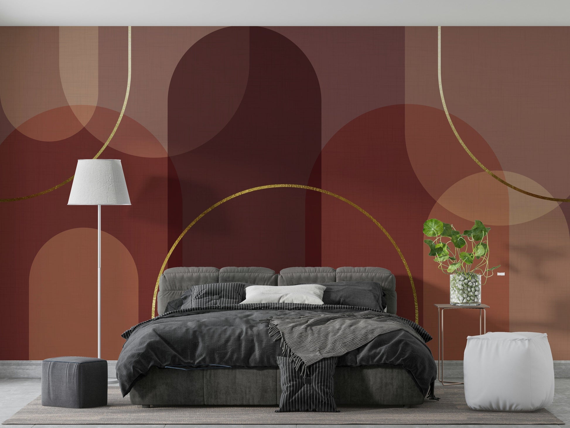 The composition is abstract and modern, with the shapes overlapping.
