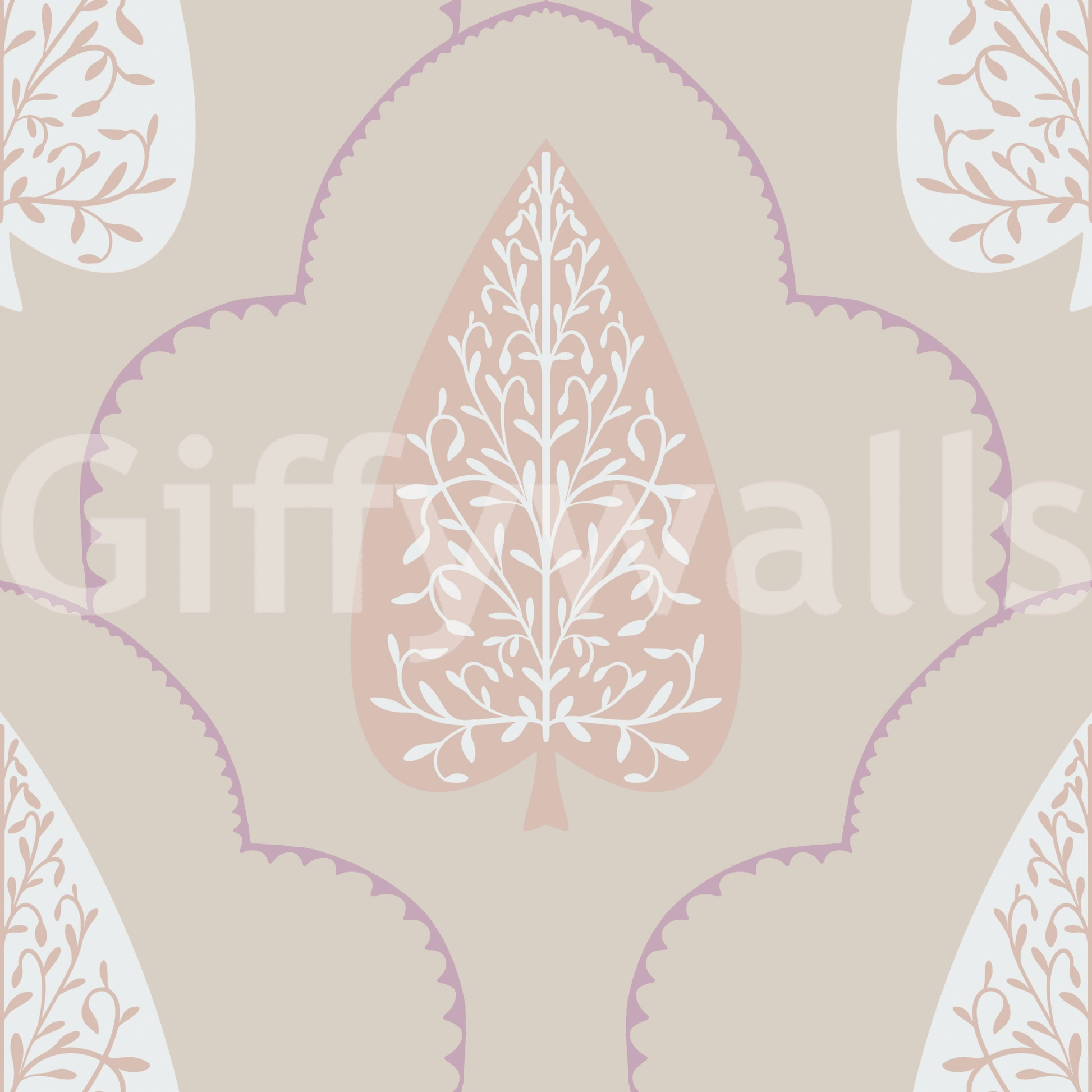 Peaceful Elegant Foliage blossom trail repeating artwork covering.