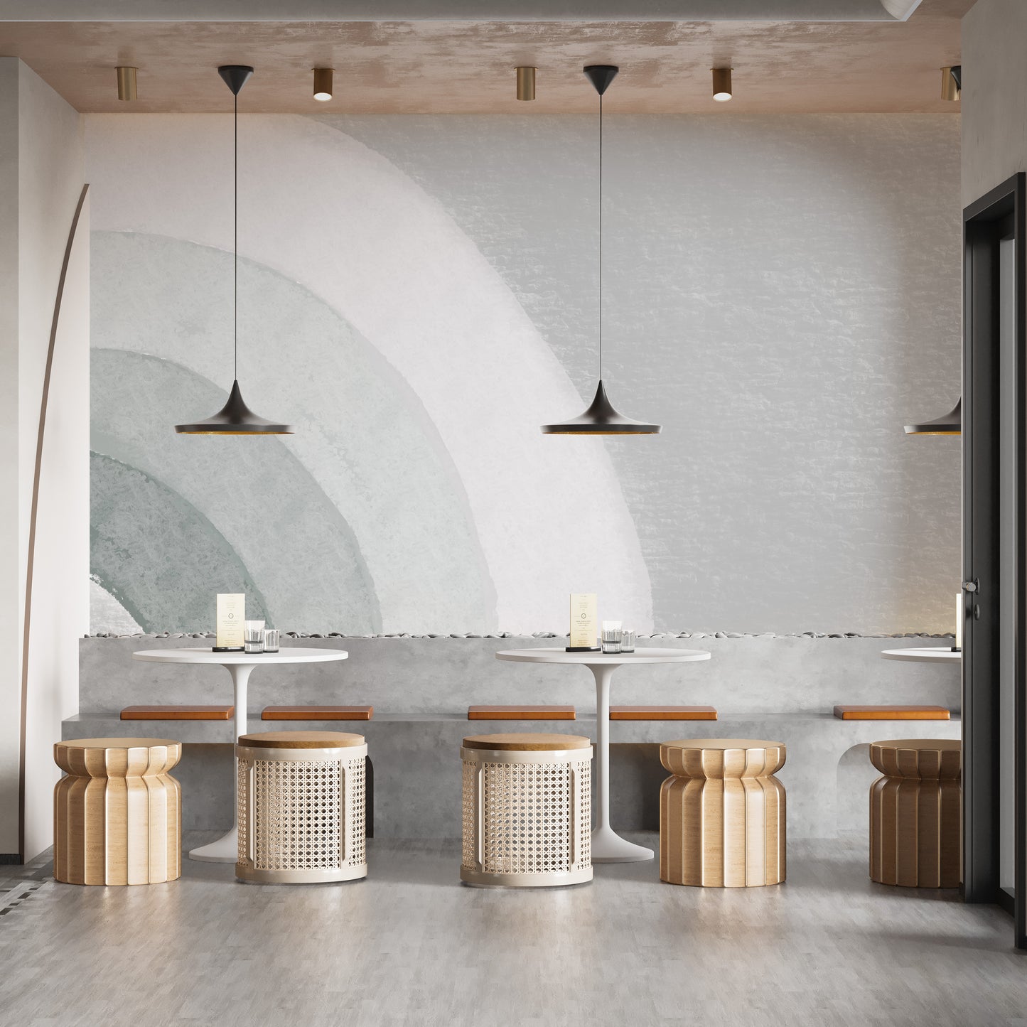 Geometric Swirl Watercolor Wall Mural - Giffywalls