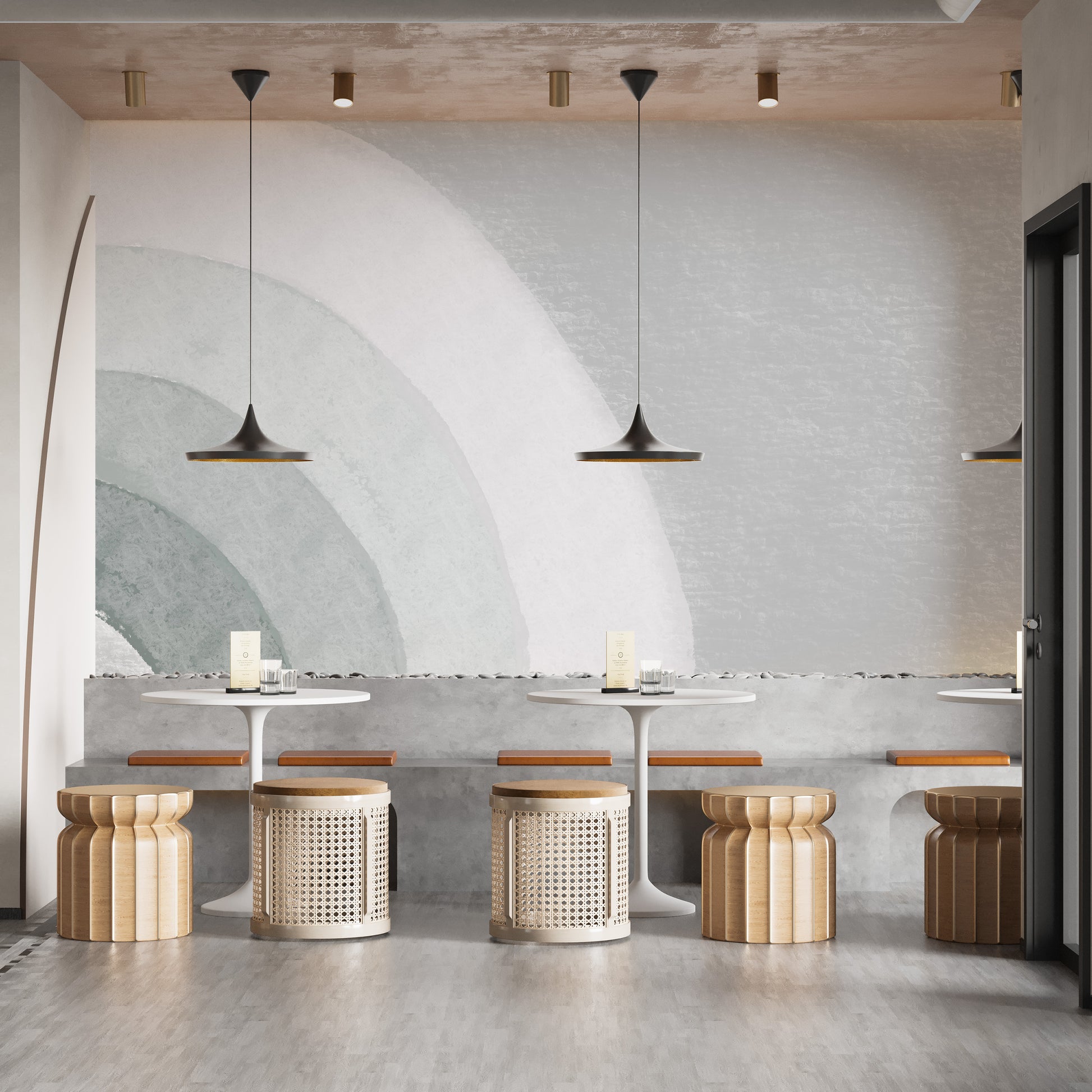 Geometric Swirl Watercolor Wall Mural - Giffywalls