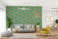 Nature-inspired wallpaper with lotus foliage

