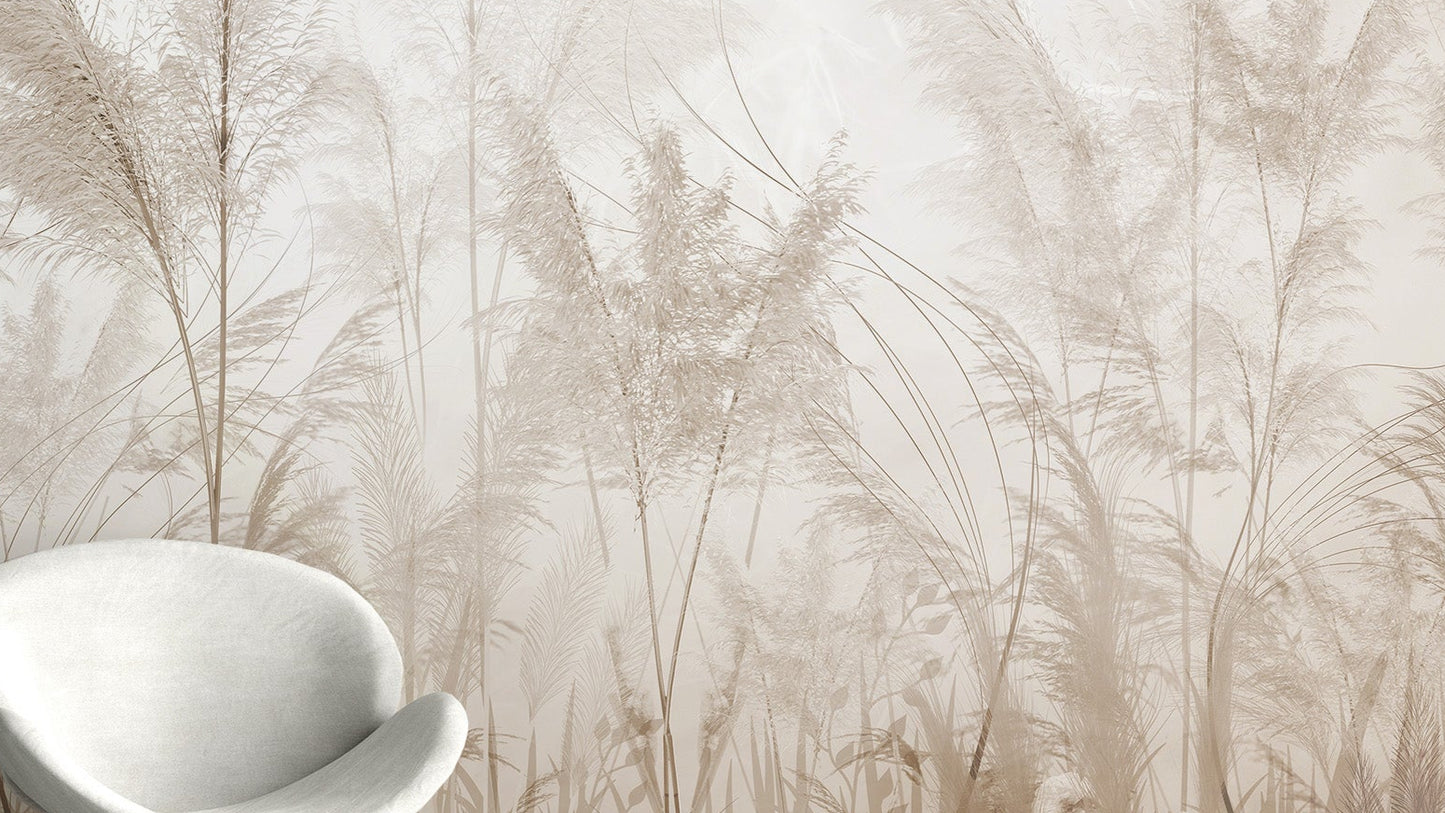 Elegant pampas grass wallpaper for a serene ambiance

