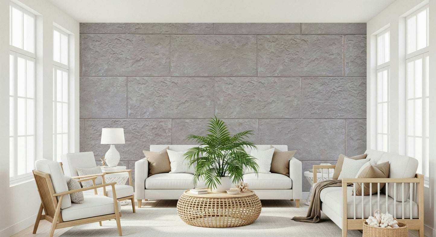 Wall mural showcasing layered stone blocks with subtle color variations for elegant and timeless décor.