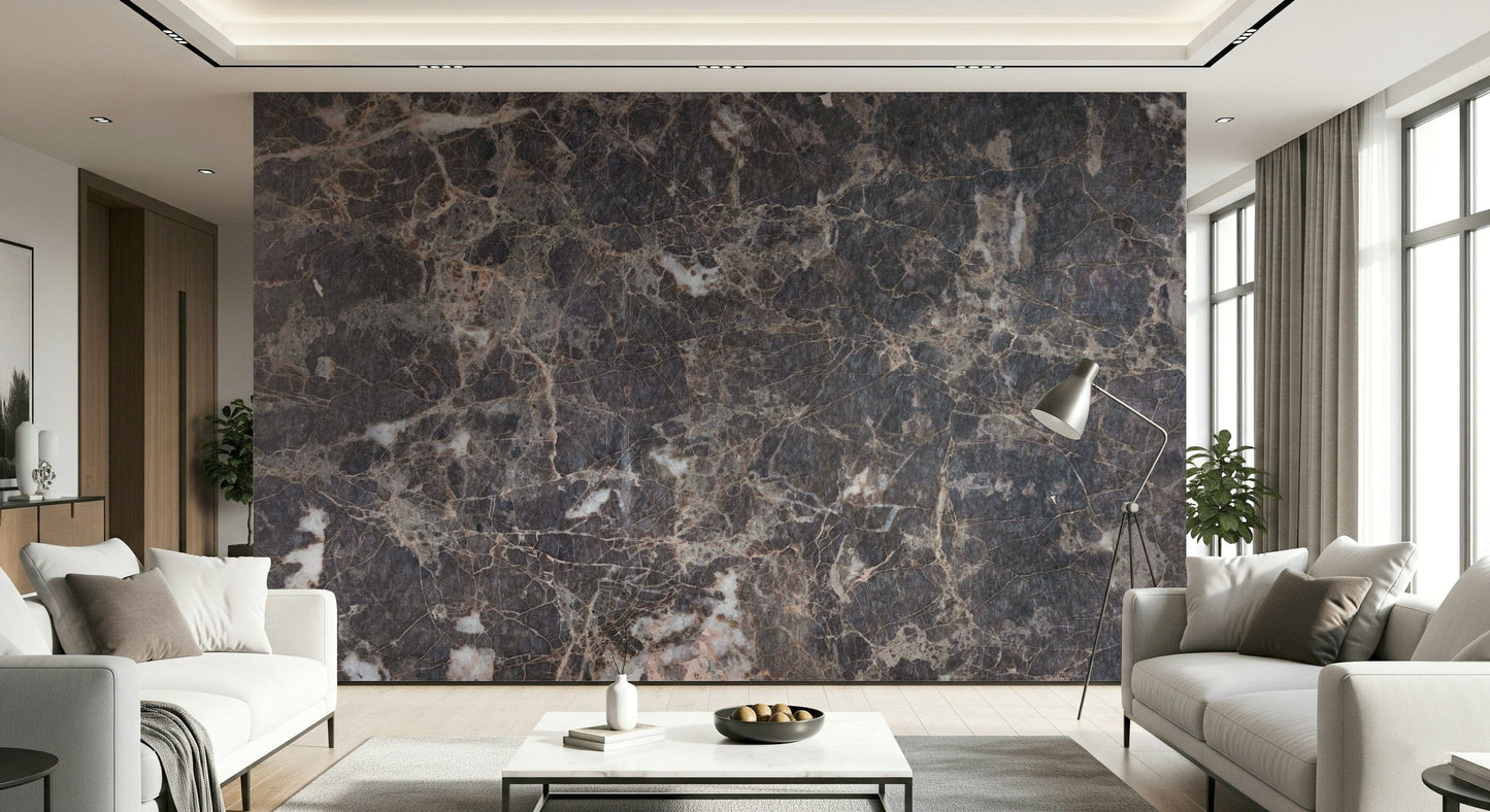 Luxury abstract marble veins in white and gold, Elegance In Veins mural
