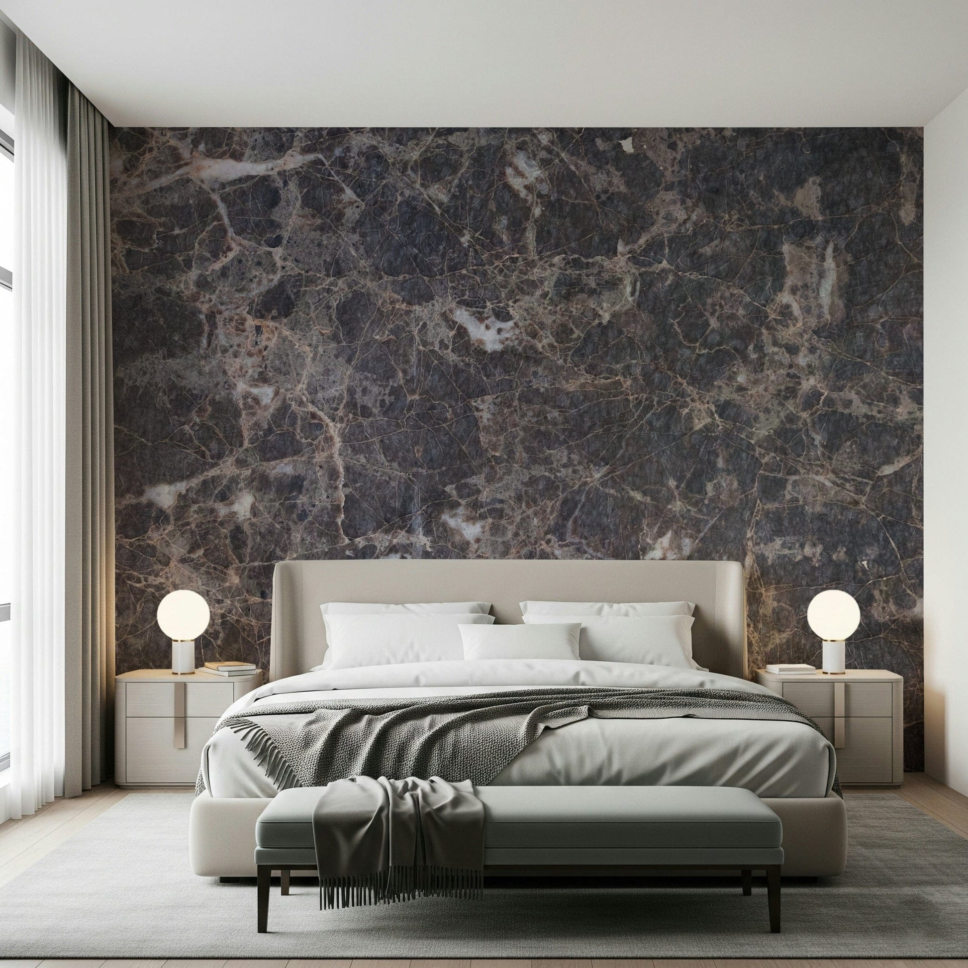 Marble-inspired wall mural with elegant veined patterns, Elegance In Veins design