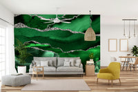 The mural shows a beautiful, abstract flowing design.

