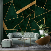 A calming abstract mosaic wallpaper mural that defines a space.

